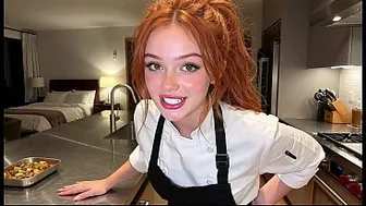 I fucked the sexy redhead chef and ripped her pussy open in the kitchen [AI Generated]