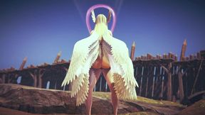 angewomon stand and carry pov - digimon hentai parody
