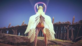 angewomon stand and carry pov - digimon hentai parody