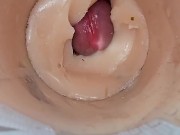 Camera deep inside tight pussy captures huge cum explosion