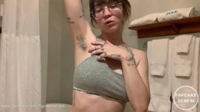 Hairy Armpits Shaving and Applying Deodorant 0120