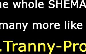 Tranny gets dped and sucks cock