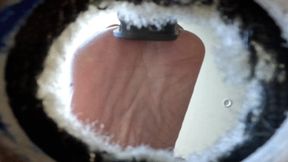 POV Under the Pedal Cranking Barefoot