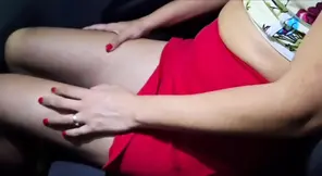 My slutty wife shows off her bald pussy while shopping in public! She