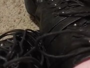 Squeaky Leather Combat Boots