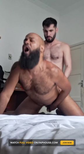 Barbudo Being Passive with Marcos Crescencio. Interracial, Bareback, Cum in Mouth