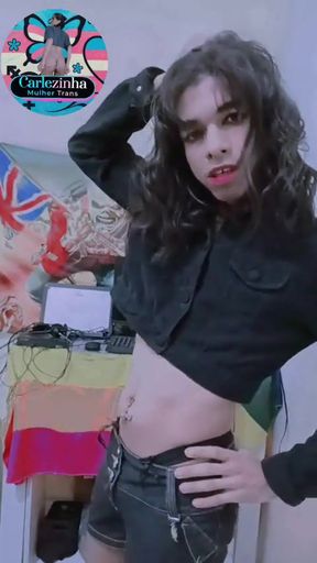 Miss Carlezinha Transvestite Trans Woman Big Ass Naked Bitch, Bitch Slut Twerking Wet Panties Asking for Fuck