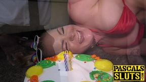 British submissive Lisey gets BBC in her ass and gags on ball gag