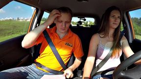 Real driving student eaten out by instructor
