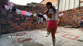 Dirty socks in the backyard