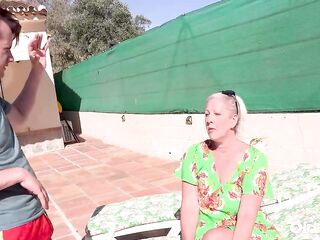 OldNanny - Lustful Guy Bangs Aged Granny By The Pool
