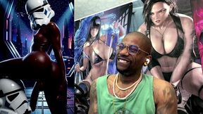 ebony storm trooper transgender twerking her ass while pre-cumming, ai generated