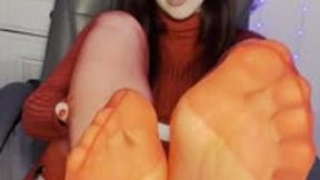 FootFetish Xmas! - CAROLINA IENA cute Santa Claus turns into nylon feet mistress