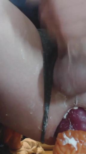 Spectacular moment from "Bad Dragon XL Toy Stretching Gauntlet - Apollo, Trent, Razor - Play &amp; Cum Session"