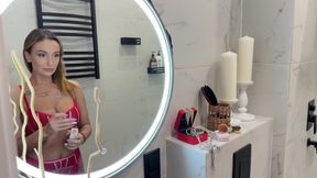 Bathroom Fuck and Pussy Creampie