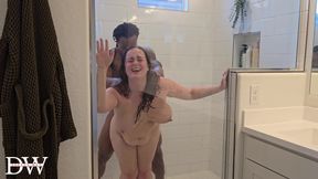 Curvy Nympho Takes BBC Rough Shower Sex