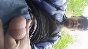 Show off Right Ball Then Left Ball After That Both Balls and Big Cumshot From Uncut Dick