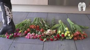 Flowers under her Cow Girl Boots