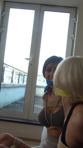 Tatti and Lilly's Muffled Mayhem: Inescapable Ropes, Otm Gags, and Ski Mask Surprise! + Bts