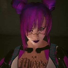 Cyberpunk 2077 Threesome Sex with Panam and Judy, Songbird and Aurore Cassel and Rita Wheeler
