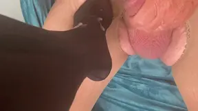 Mrs Mature Feet allowing her friend to cover her feet