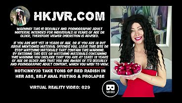 Hotkinkyjo take tons of red radish in her ass, self anal fisting &amp_ prolapse