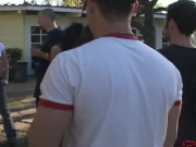 College girl Daisy Marie goes slutty with her girlfriends at frat party