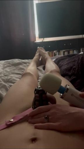 Making my slave cum like a girl... and using it as lube for his biggest plug.