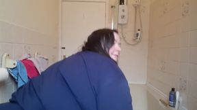 BBW SSBBW shows off fat belly with jiggles and shakes