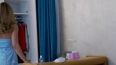 HelenWaldorf dressing and undressing very sexy blue dress and an elegant thong under it. Join Helens Live Chat by Completing Free Sign-Up