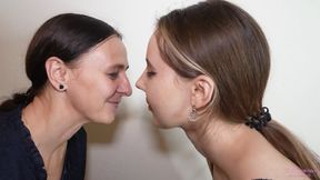 ALSU and MONICA - Hot kisses 19 year old girl and 53 year old woman! (HD)