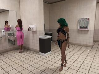 Tranny Screwing Cutie Cunt In Latrine