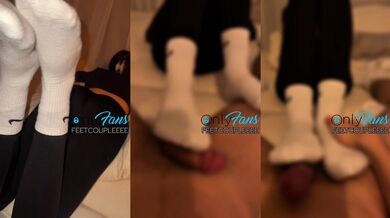 Petite Nike Sock Trample Destroys Cock Gushing Sockjob Cumshot