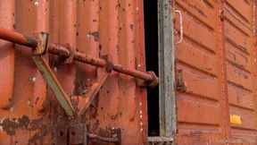 Hairy GF Masturbates with Dildo on Abandoned Train