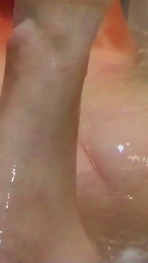 BBW Milf Dildo Fucking In The Bath   Clip 1