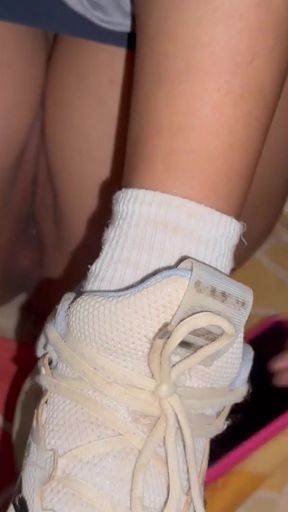 My hot wife fucking the gym instructor after class, sends me this video and I warm up.   Clip 3