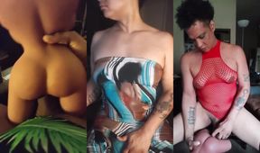 Thick Ebony Trans Beast Jacks Massive Dick Destroys Doll Gushing Cum