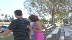 Busty MILFcuckolds her hubby with a younger dude