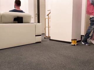 She sucked delivery dude dick and put his cum to her cuckold - husband's coffee