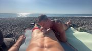 Great fucking after swimming. Kit Belove cums twice in Falcon Al ass right on the beach
