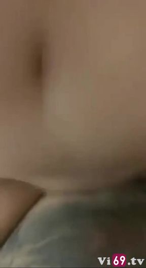 Vietnamese babe gets a facial in doggystyle position while her big tits sway