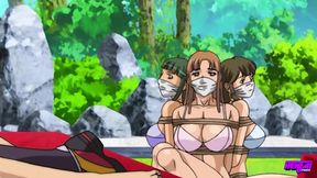HENTAI PROS - Dominant Tennis Player And Busty Swimmer Ties Up Girls And Drains Every Cock In The Club