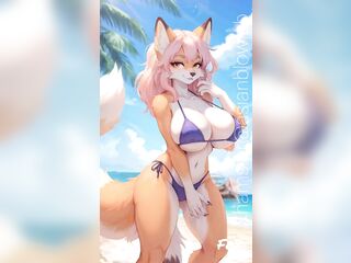 Hawt fur gals in beach (Ai model)