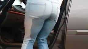 Public Wetting In Tight Blue Jeans, Then Rewetting Them Again Later! (no Toilets Allowed) ;)
