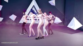 [MMD] STAYC - RAN2U Ahri Akali Kaisa Evelynn Seraphine hot naked dance KDA League of Legends