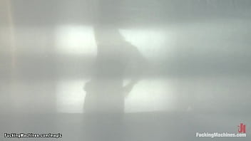 Curvy chestnut babe machine fucked