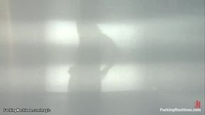 Curvy chestnut babe machine fucked