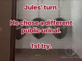 Homemade Roommates Mutual Dare Expose Your Ass While Peeing in Public Urinal