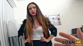 Lustful chicks stand in a line to satisfy hung loan agent to get cash