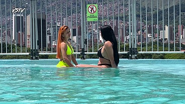 Day of sun and pool with my friend, then she helps me take a shower and soap up a l!ttle, everything gets out of control